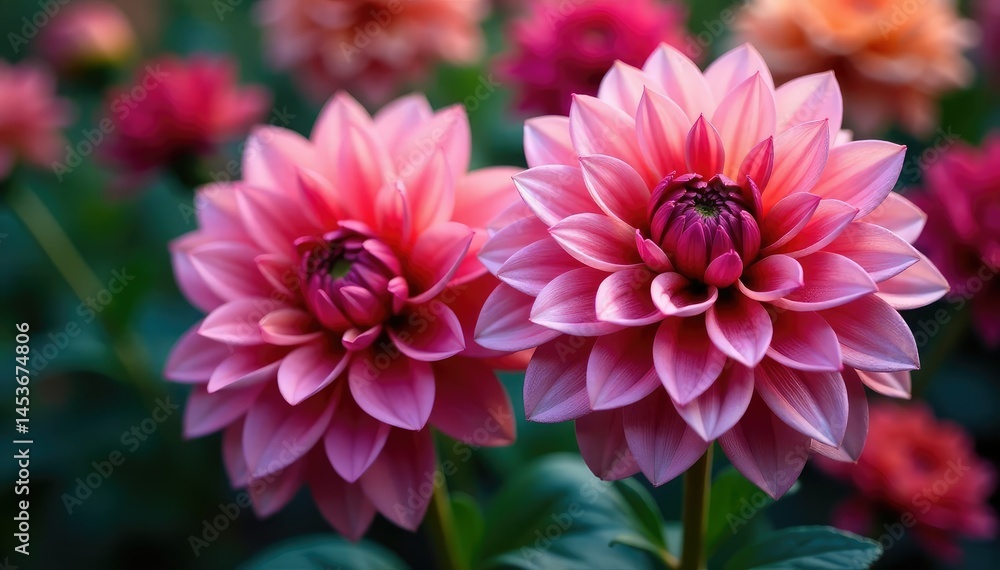 Intricate dahlia blooms, vibrant hues, close-up view , pink, head, purple Intricate dahlia blooms, vibrant hues, close-up view , pink, head, purple