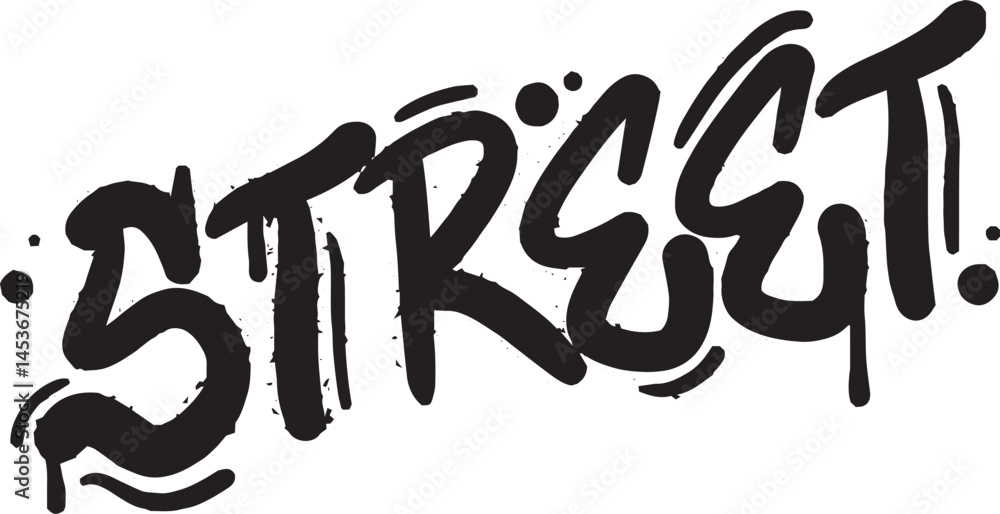 Hand drawn street text effect front set line art vector Hand drawn street text effect front set line art vector