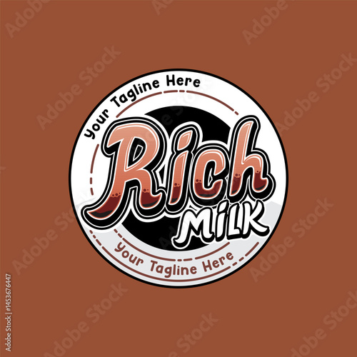 Rich Milk logo label for milk beverage products