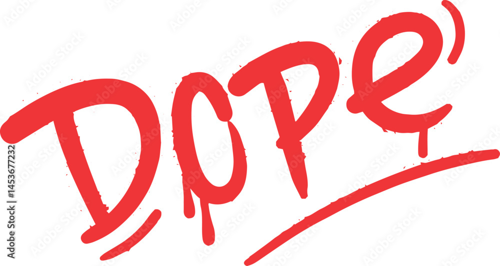 Hand drawn dope text effect front set line art vector Hand drawn dope text effect front set line art vector