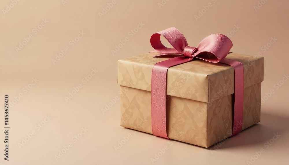 Fototapeta premium Subtle repeating gift box design, kraft paper, muted tones , pattern, craft