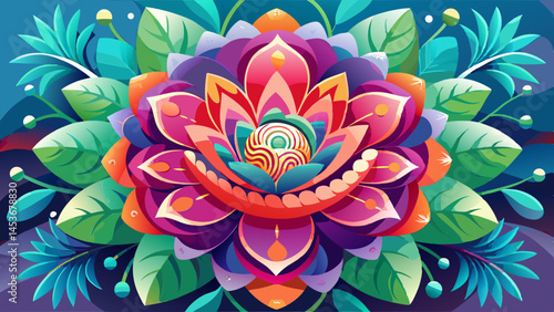 Beautiful modern colorful flower design Very beautiful