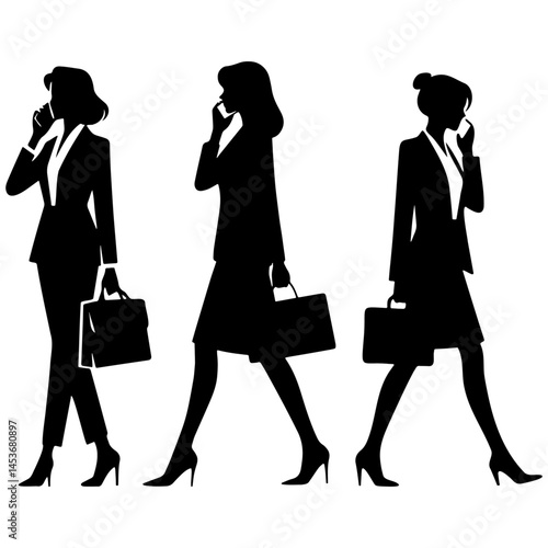 Businesswoman Talking on Phone Silhouette.