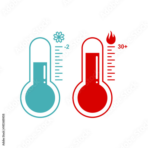 hot and cold temperature vector pitogram