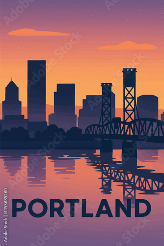 Portland Skyline at Dusk