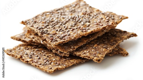 Wallpaper Mural Stack of whole grain crackers with flax seeds Torontodigital.ca