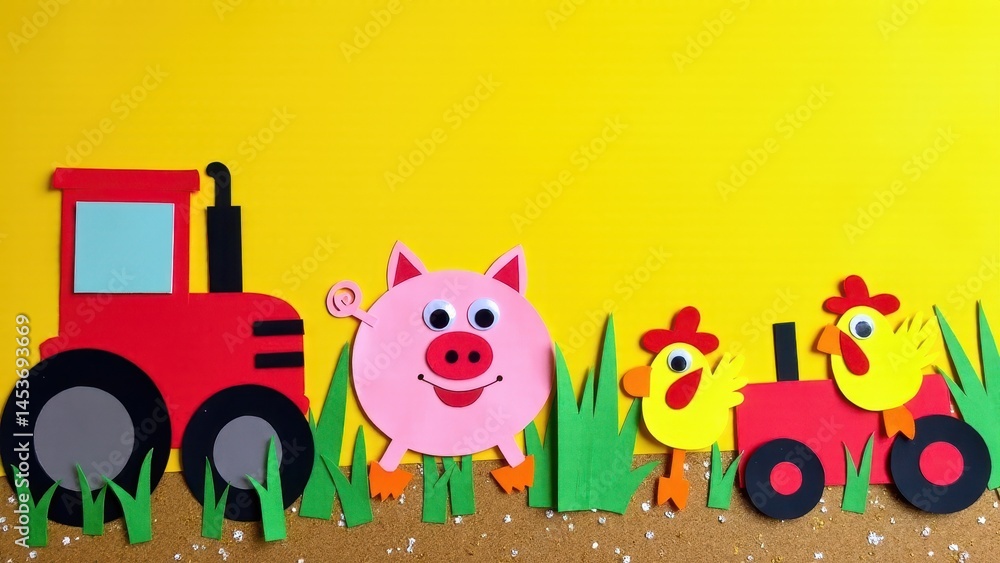 Fototapeta premium Farm theme (pets, tractors)