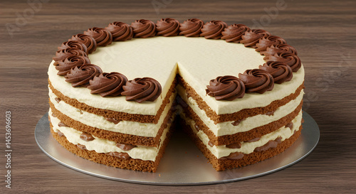 Creamy Chocolate Layer Cake with Swirls of Chocolate Frosting