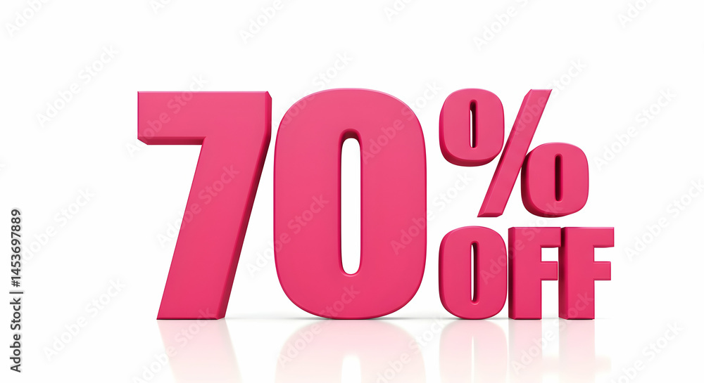 Bold Text Number Sign with Discount Offer of Seventy Percent Off Bold Text Number Sign with Discount Offer of Seventy Percent Off