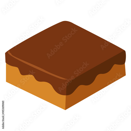 Chocolate Topped Sponge Cake Slice