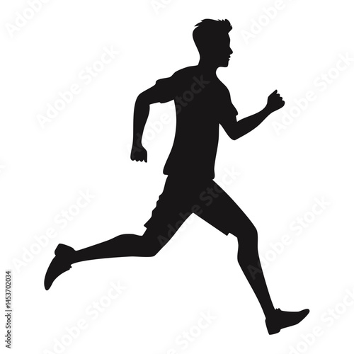 ジョギングしている男性のシルエット