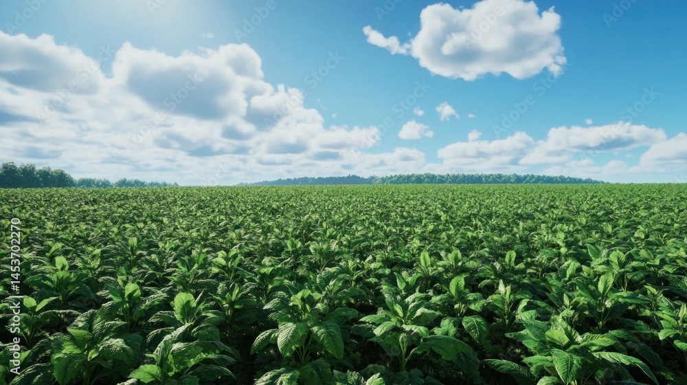 Vast Green Field Under a Sunny Sky: A Serene Landscape Photography Vast Green Field Under a Sunny Sky: A Serene Landscape Photography