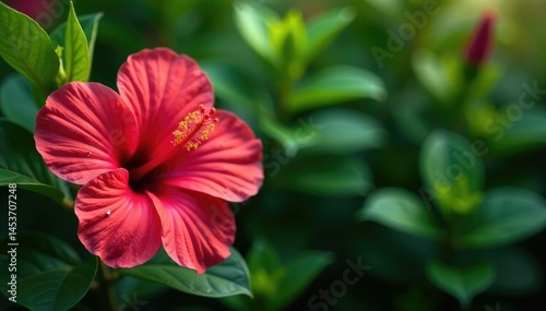 Wallpaper Mural Bold vibrant hibiscus blossoms, lush green foliage, hibiscus pattern, floral, bloom Torontodigital.ca