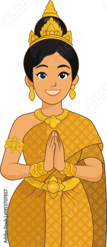 002_Cambodia Traditional Gril with Yellow Dress.eps