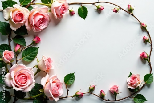 Delicate blush pink roses & ivy, swirling vines , home decor, flowers, roses