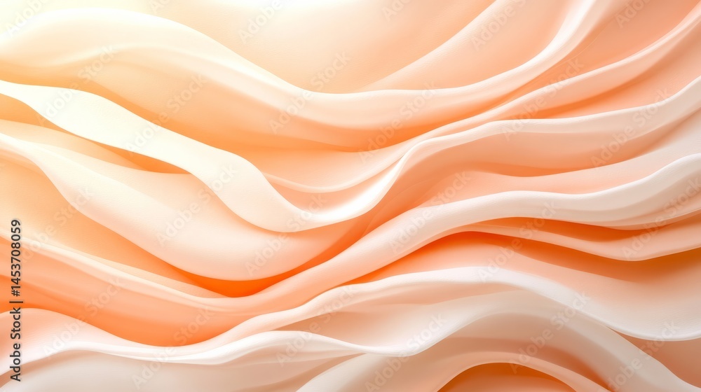 Obraz premium Ethereal folds of peach silk evoke the gentle cascade of desert dunes, perfect for Lunar New Year celebrations