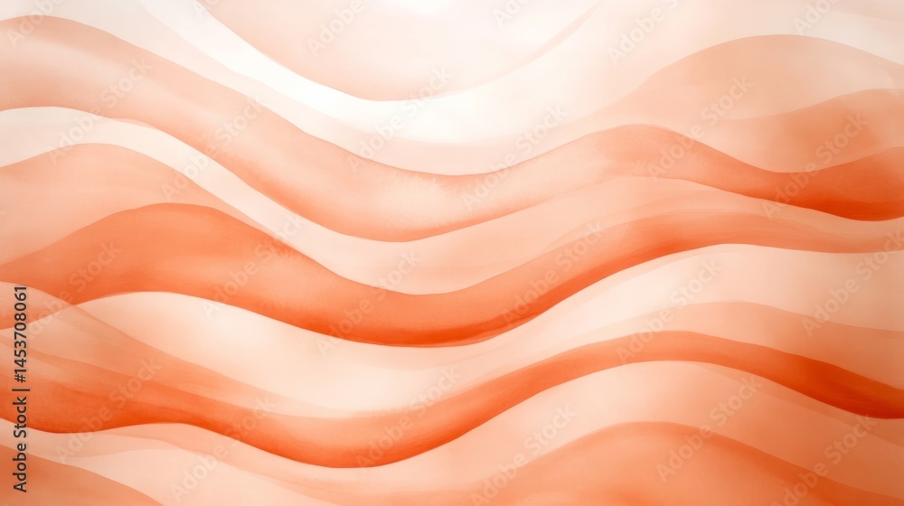Fototapeta premium Undulating terracotta waves swirl serenely, evoking sunrise serenity, reminiscent of Desert Festival celebrations and abstract autumn art motifs