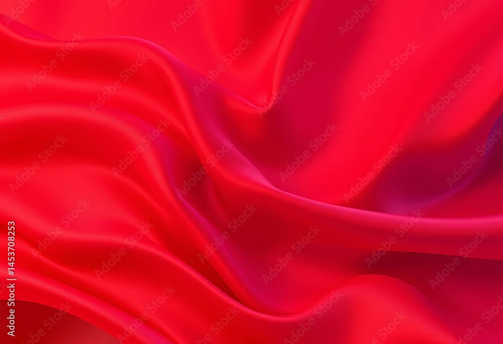 Obraz premium Abstract red silk folds, vector background, AI generated, velvety, luxury