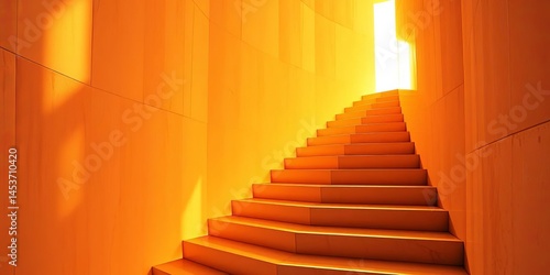 Abstract staircase ascending into bright light, representing growth from failure, opportunity, perseverance