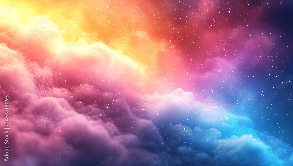 Fototapeta premium Colorful, starry cloudscape of a vibrant nebula.