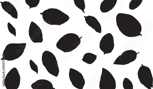 Scattered leaf silhouettes. Organic pattern vector. Adobe Illustrator Artwork