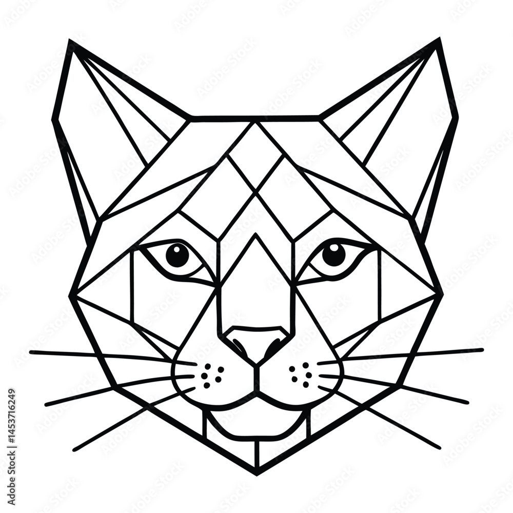 Fototapeta premium Cheetah Face Geometric animal illustration, Cheetah Geometrical Wildlife vector design sublimation 