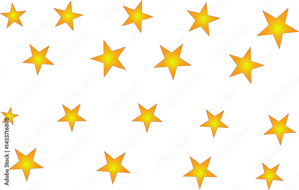 Five-Point Gradient Stars with Yellow Center and Orange Edges Five-Point Gradient Stars with Yellow Center and Orange Edges