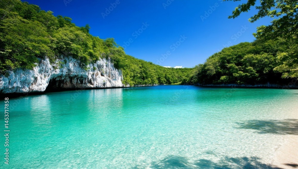 Obraz premium Serene Tropical Lagoon with Turquoise Waters