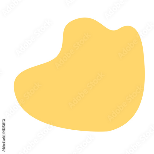 A bright yellow abstract shape with smooth, rounded edges. Its playful form and vibrant color enhance modern and artistic designs.
