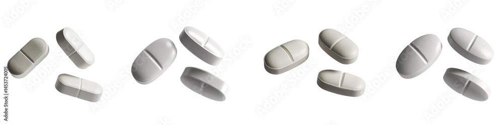 Collection of White Pills on a transparent Background Showing Medical Concepts
Collection of White Pills on a transparent Background Showing Medical Concepts