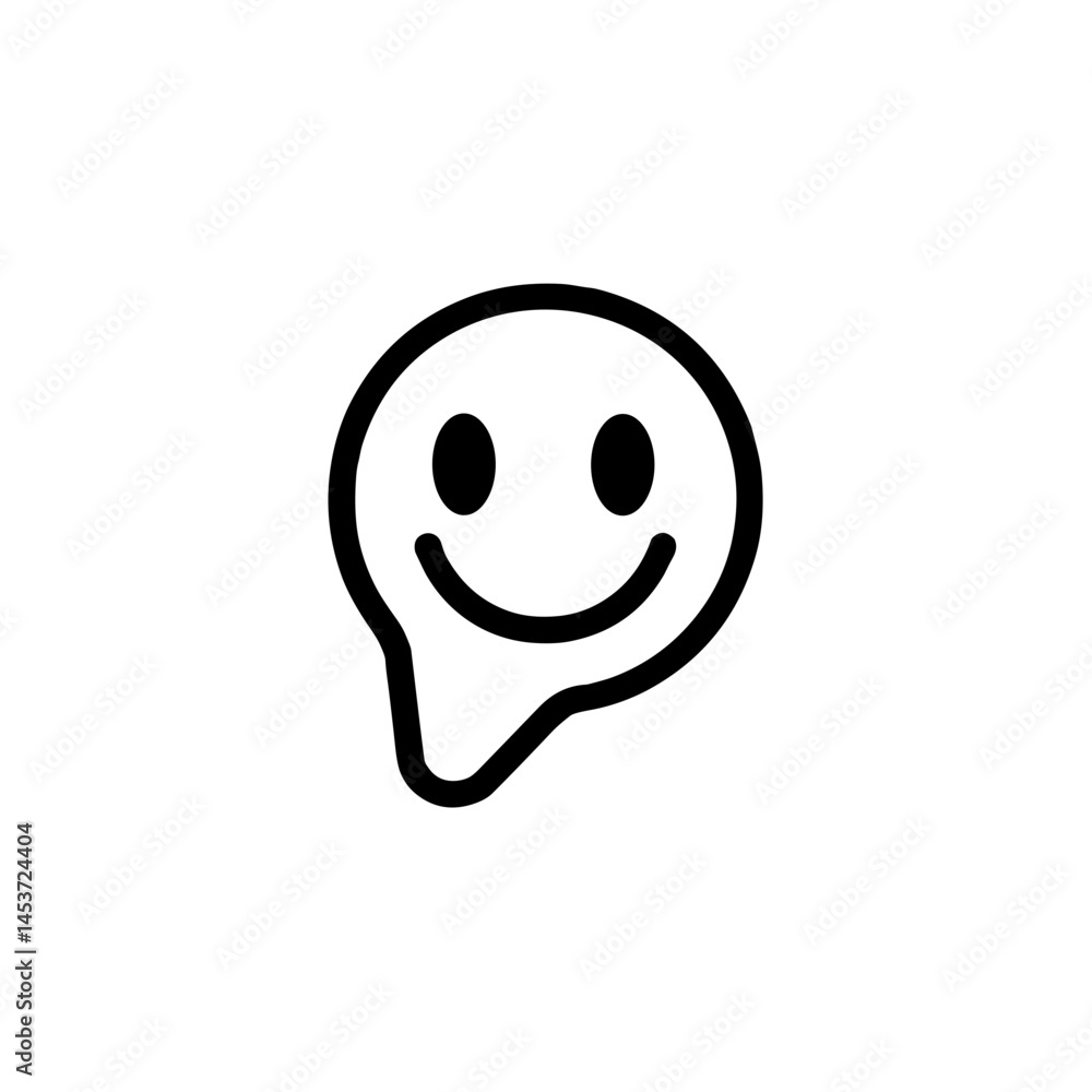 Smiling icon representing positive thinking, mental health concept Smiling icon representing positive thinking, mental health concept