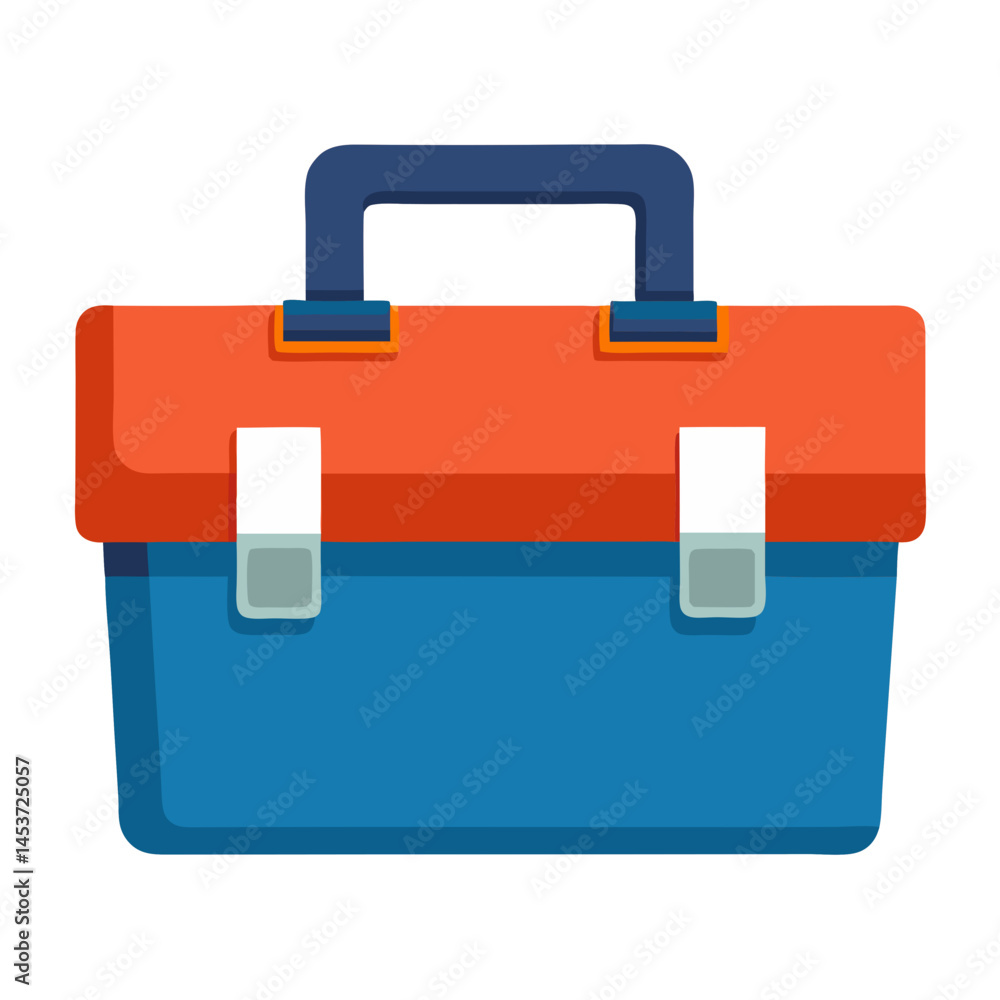 Toolbox in vibrant colors representing craftsmanship and tools Toolbox in vibrant colors representing craftsmanship and tools