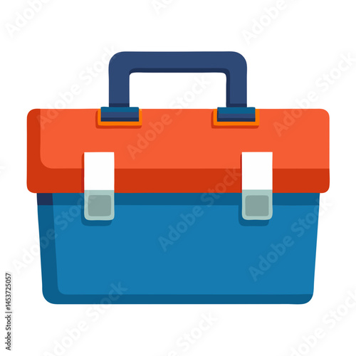 Toolbox in vibrant colors representing craftsmanship and tools  