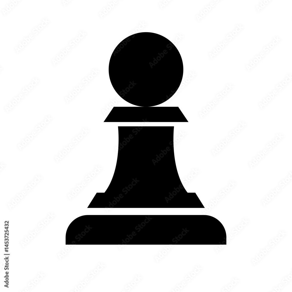 Simple chess pawn silhouette icon. Vector. Simple chess pawn silhouette icon. Vector.