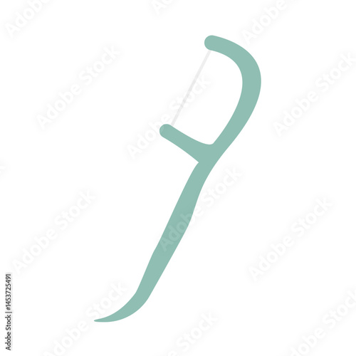 Mint Green Dental Floss Pick icon. Vector.