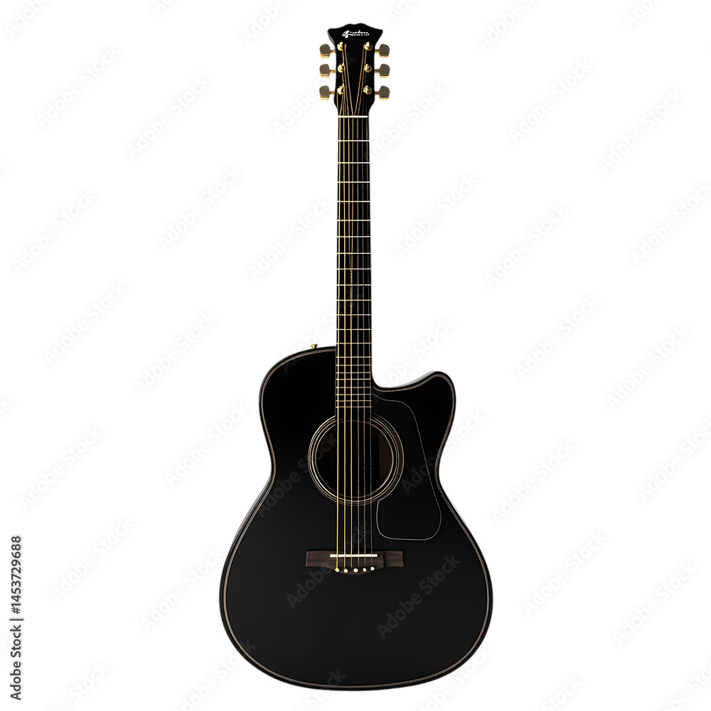 Fototapeta premium Elegant black acoustic guitar