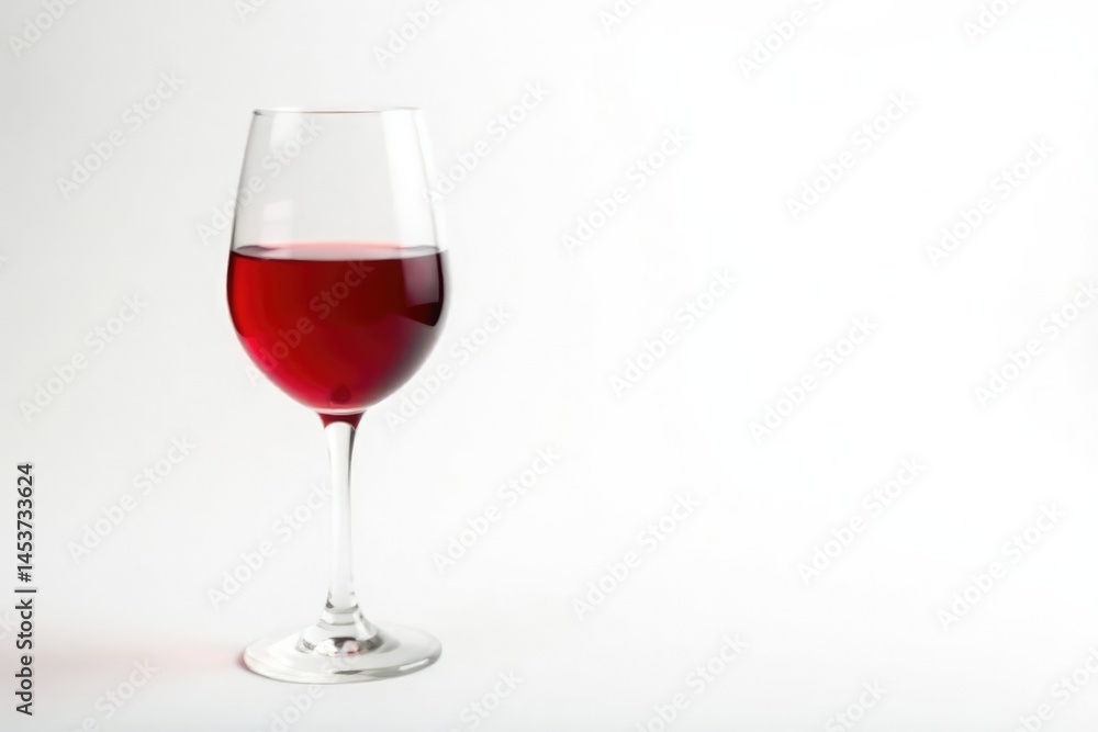 Single red wine glass on bright white backdrop, glassware, clean Single red wine glass on bright white backdrop, glassware, clean