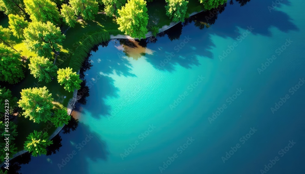 Abstract swirling patterns formed by lake's edge vegetation and water, graphic, lake Abstract swirling patterns formed by lake's edge vegetation and water, graphic, lake