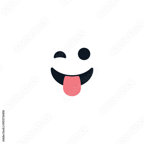 Funny face emoji vector wink tongue chat symbol sign icon illustration smile