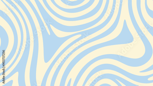 Abstract horizontal background with colorful waves. Trendy vector illustration in style retro 60s, 70s. Pastel colors