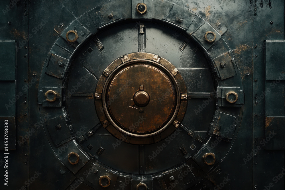 Fototapeta premium Round lock on metal door.