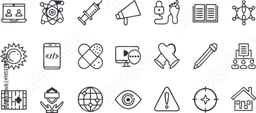Versatile Icon Set – Business, Technology, Healthcare, Fashion, Communication
