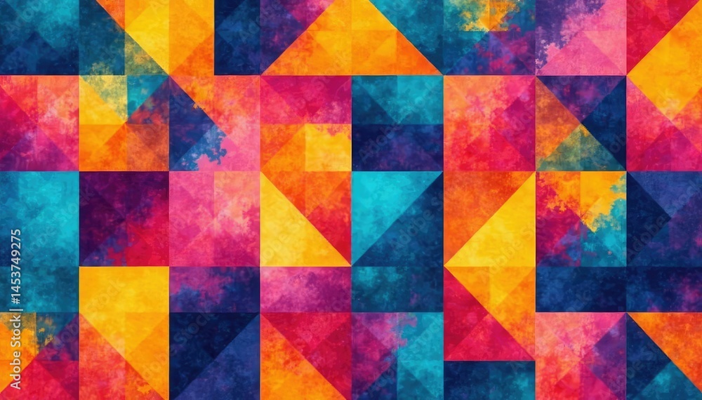Abstract geometric shapes, vibrant colors, seamless repeat, social media, minimalist, vibrant Abstract geometric shapes, vibrant colors, seamless repeat, social media, minimalist, vibrant