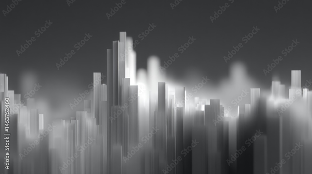 Fototapeta premium sleek digital glitch-art pattern overlays monochrome minimalistic background offering ample copy space