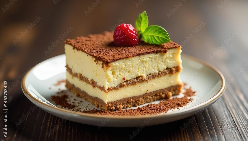 Single serving tiramisu, showcasing texture and coffee saturation , chocolate, single serving, isolated Single serving tiramisu, showcasing texture and coffee saturation , chocolate, single serving, isolated
