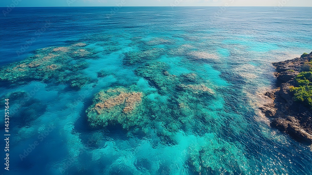 Fototapeta premium Coral Reef Seen From Above