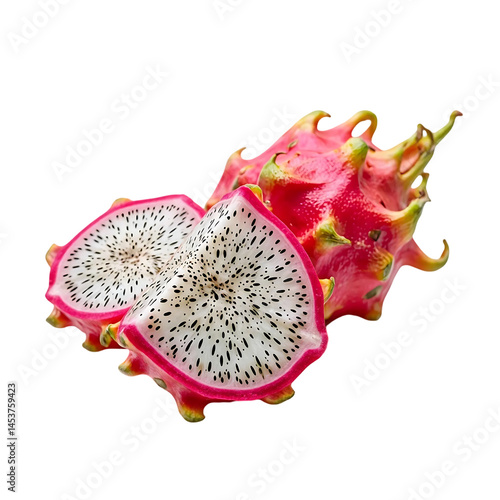 Vibrant Dragon Fruit: Slices and Whole Fruit