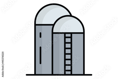 Silo icon. colored outline icon style. icon related to storage for harvested grains. agriculture elements vector illustration