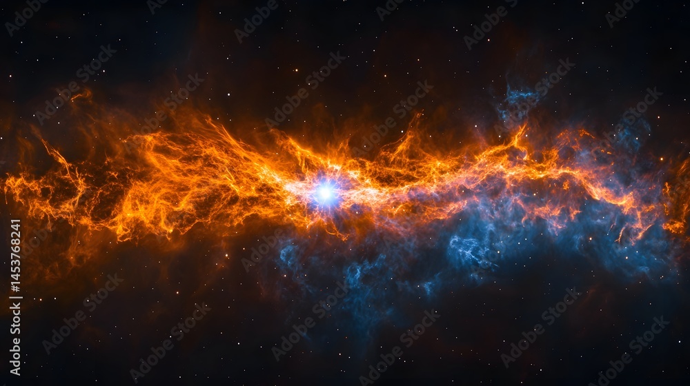 Cosmic nebulae display of vibrant hues. Cosmic nebulae display of vibrant hues.