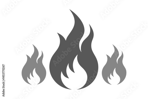 Three stylized flame icons display heat and energy against a transparent backdrop